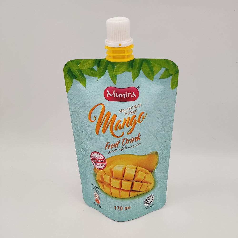 Custom Printing Juice Milk Drinks Liquid Packaging Stand up Spout Pouch 120ml 200ml 250ml